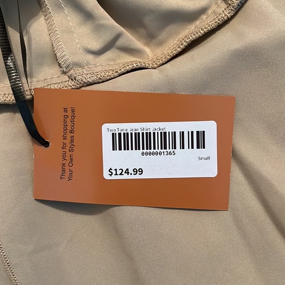 Elegant Denim Accent Button-Up Jacket - Brown